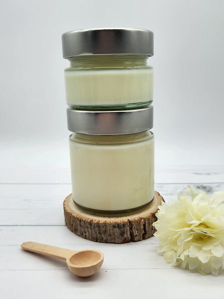 Bougie de massage avec huiles essentielles d'eucalyptus et de menthe poivrée