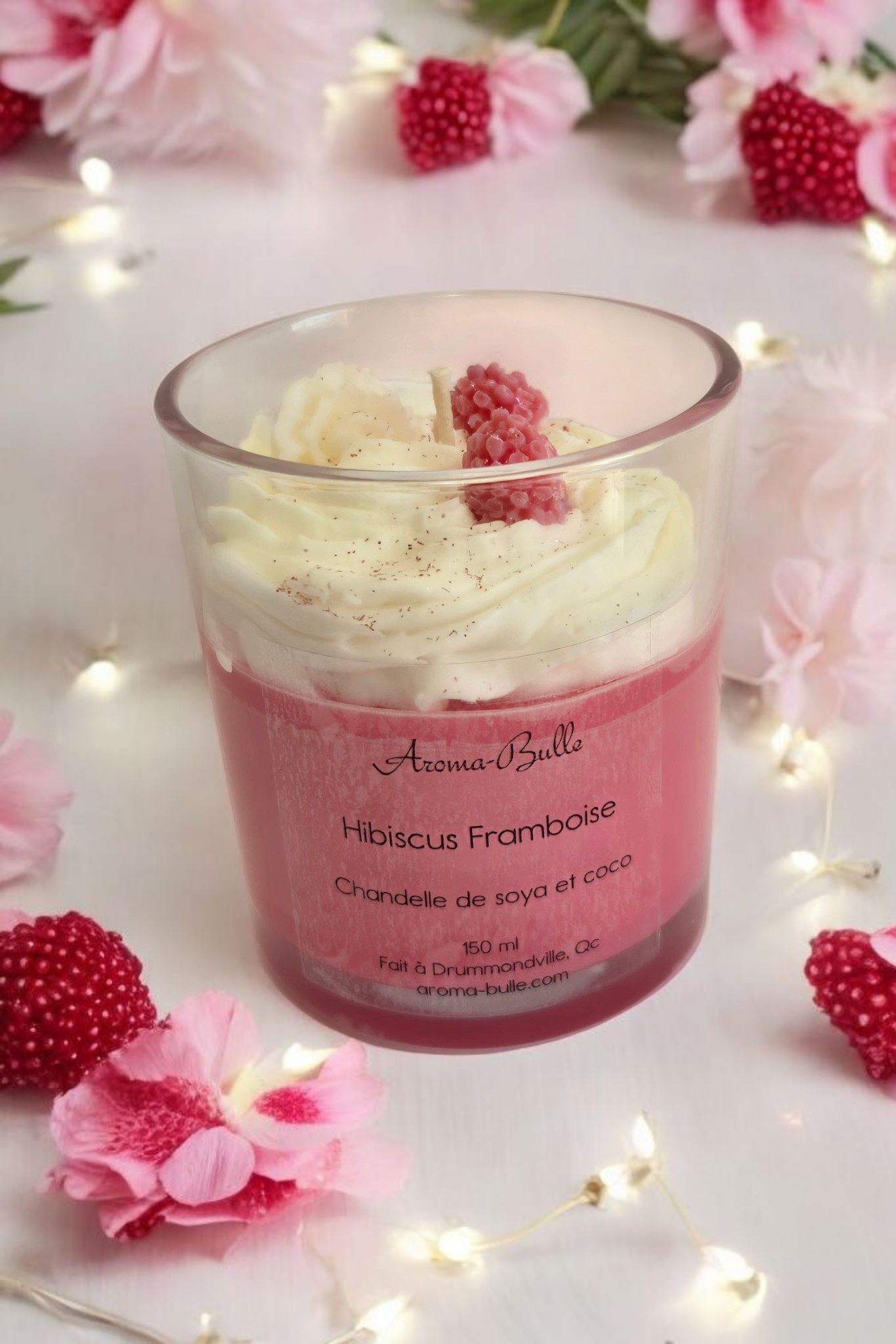 Bougie Hibiscus Framboise