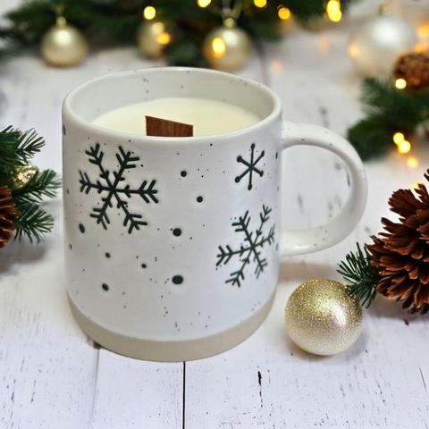 Chandelle Tasse Flocon vert