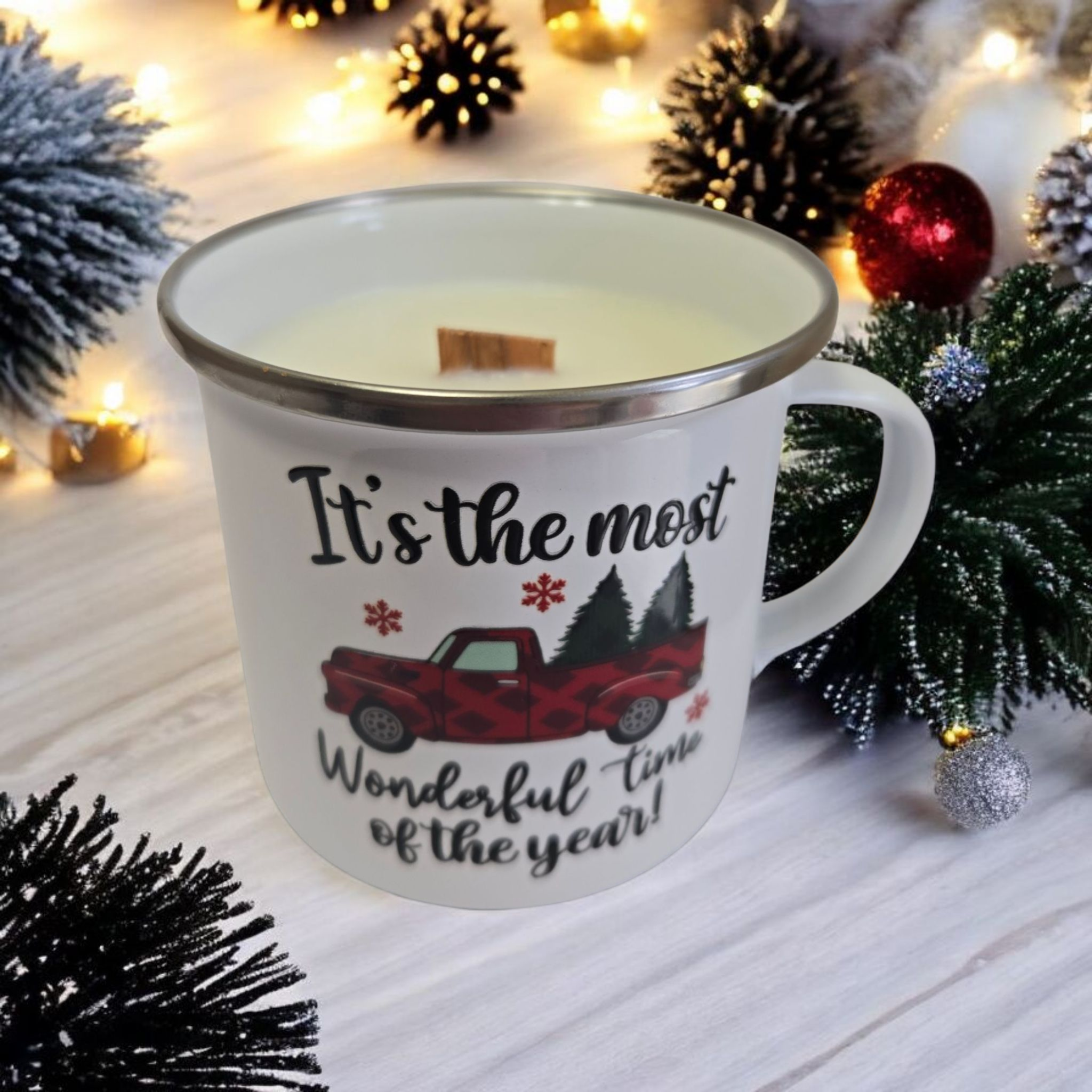 Bougie Tasse vintage It's the most wonderful time of the year