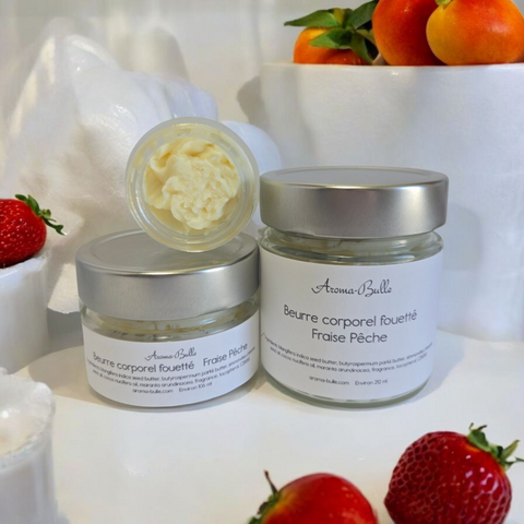 Beurre corporel fouetté Fraise Pêche