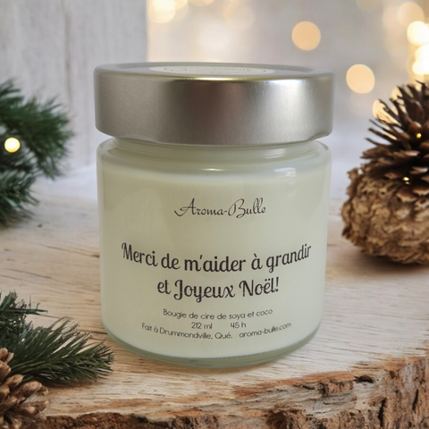 Chandelle Merci de m'aider à grandir et Joyeux Noël!