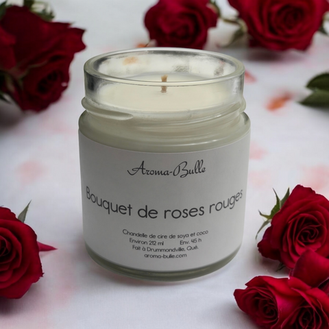 Bougie Bouquet de roses rouges