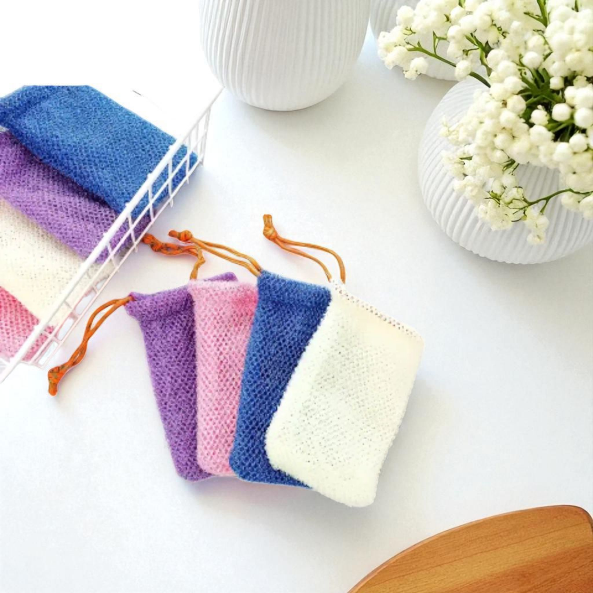 Sac exfoliant en maille