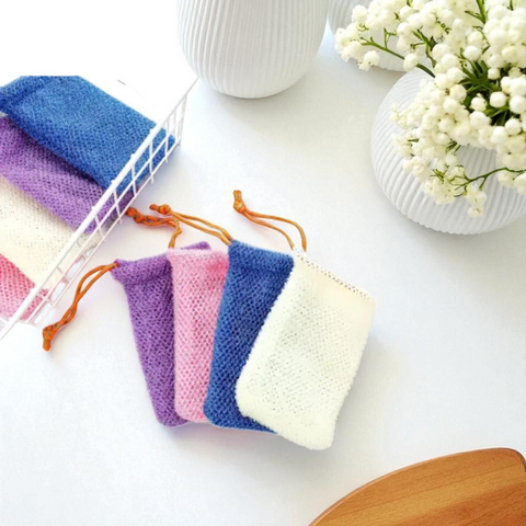 Sac exfoliant en maille