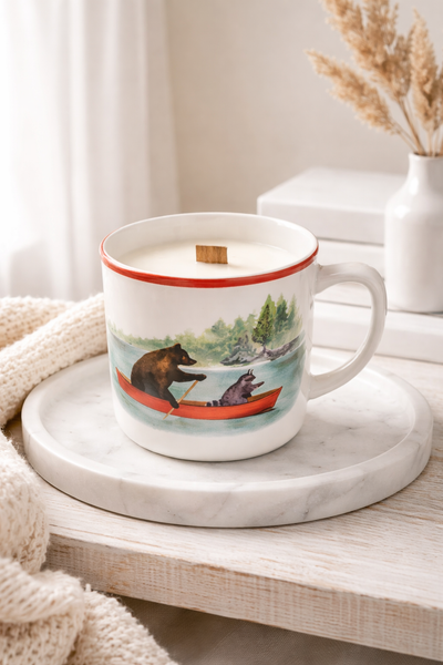 Chandelle Tasse Animaux en canoë